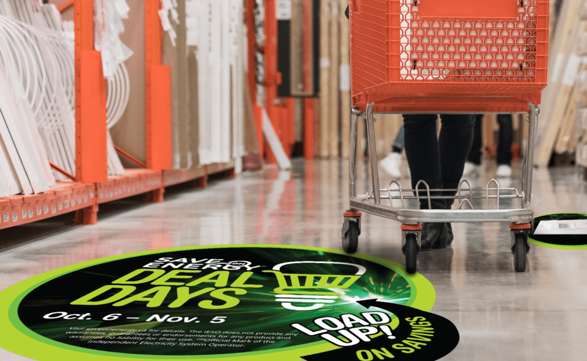 Close up of hardware store floor with Deal Days decal